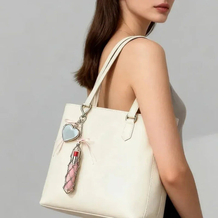 LIPSTICK STAINLESS STEEL KEYCHAIN