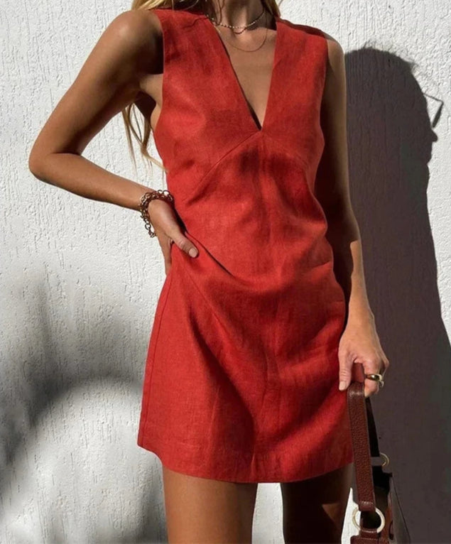 BEIBI LINEN DRESS