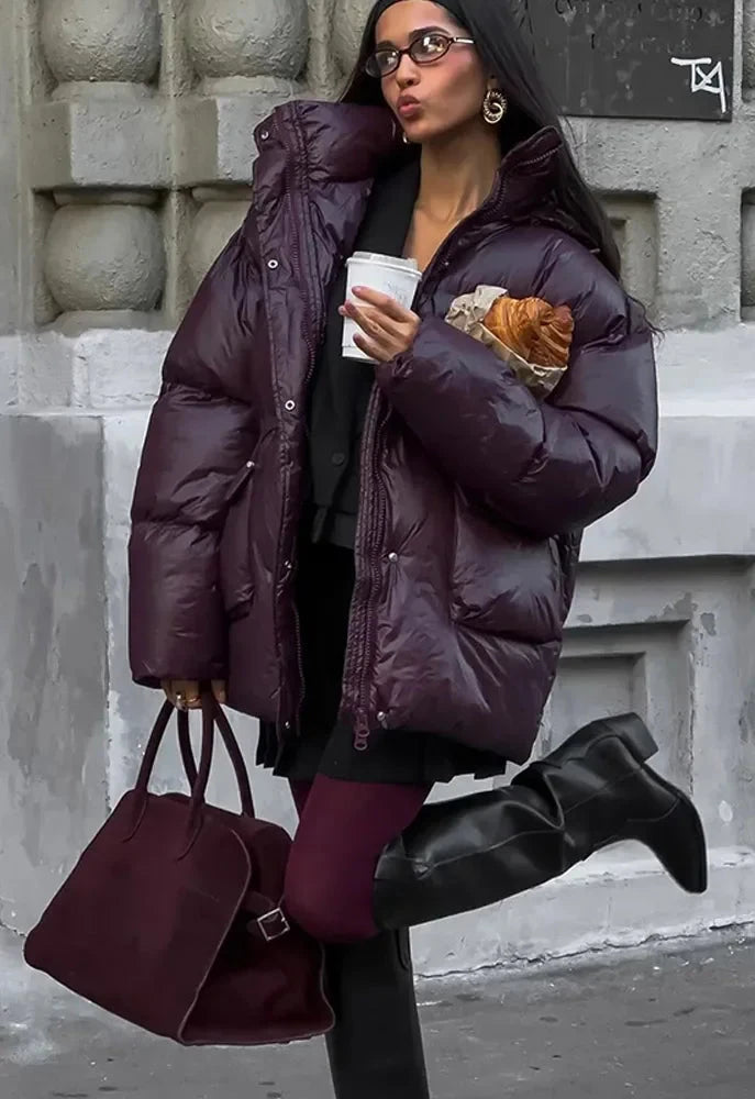 Burgundy down jacket online