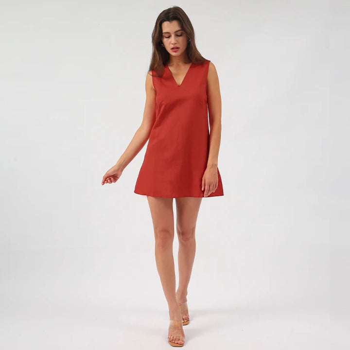 BEIBI LINEN DRESS