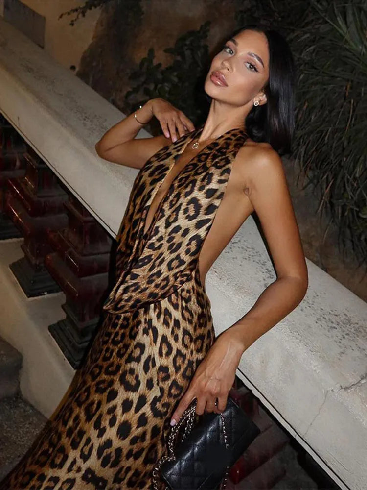 OREIRA LEOPARD LONG DRESS