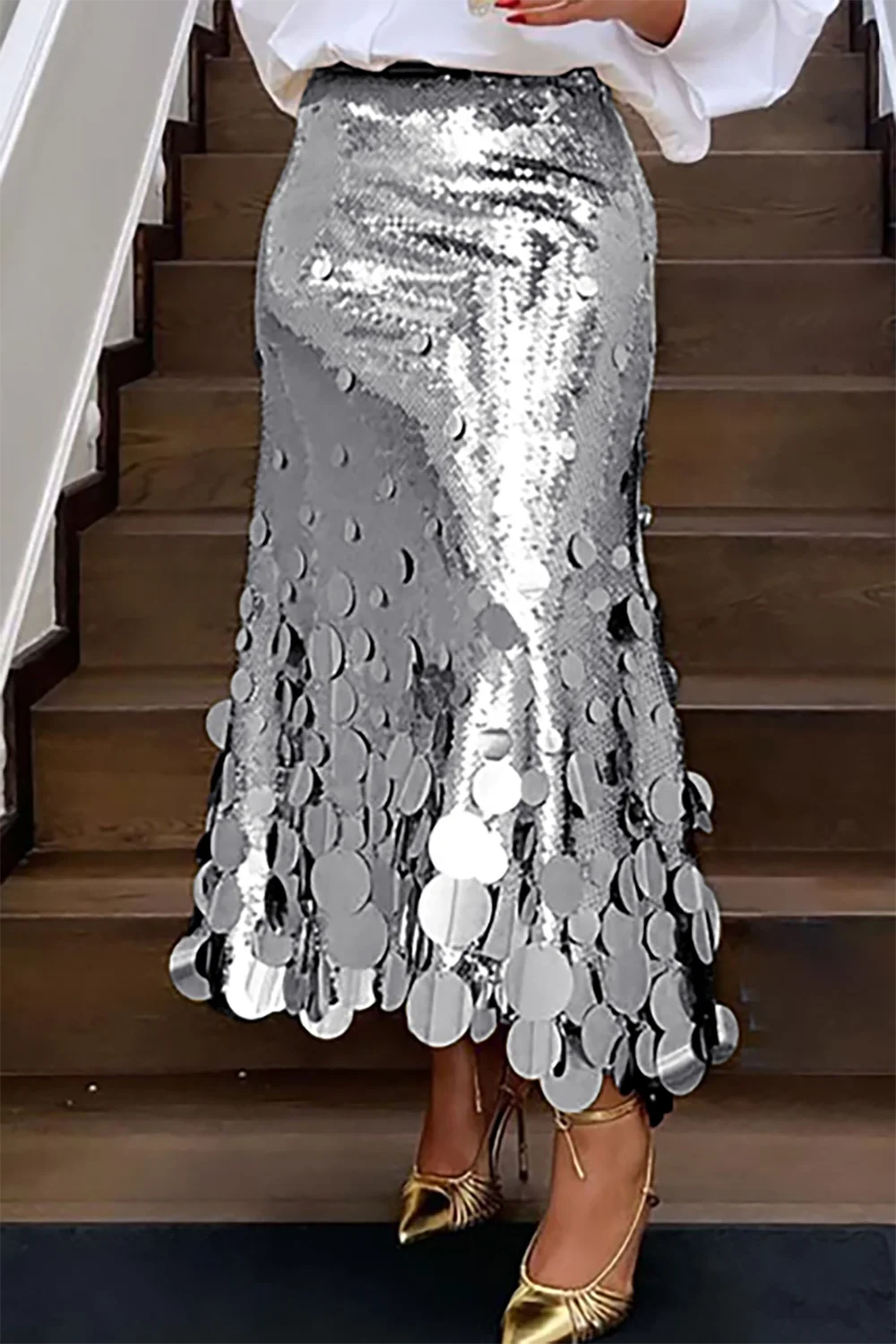 RITA SEQUINED SKIRT PLUS SIZE