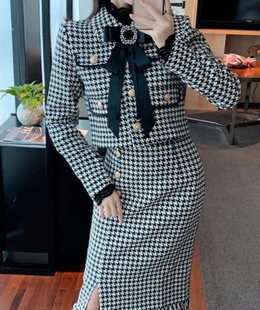 SHARON TWEED SKIRT & BLAZER SET – larmossi