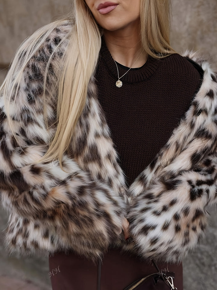 ELZA LEOPART FUR COAT
