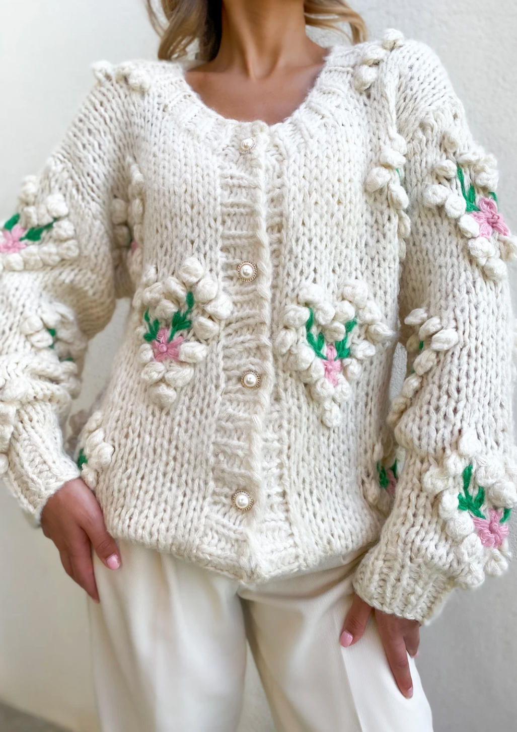 SUSAN APPLIQUE CARDIGAN