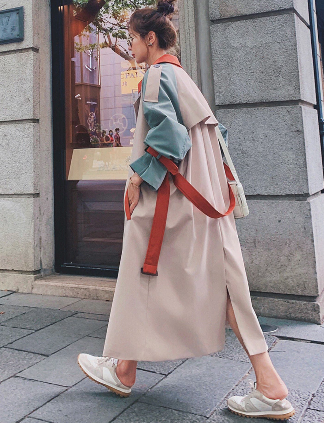 LANNA COLORBLOCK TRENCH COAT