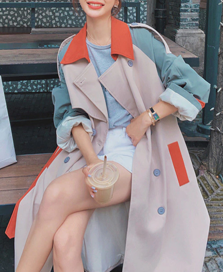 LANNA COLORBLOCK TRENCH COAT