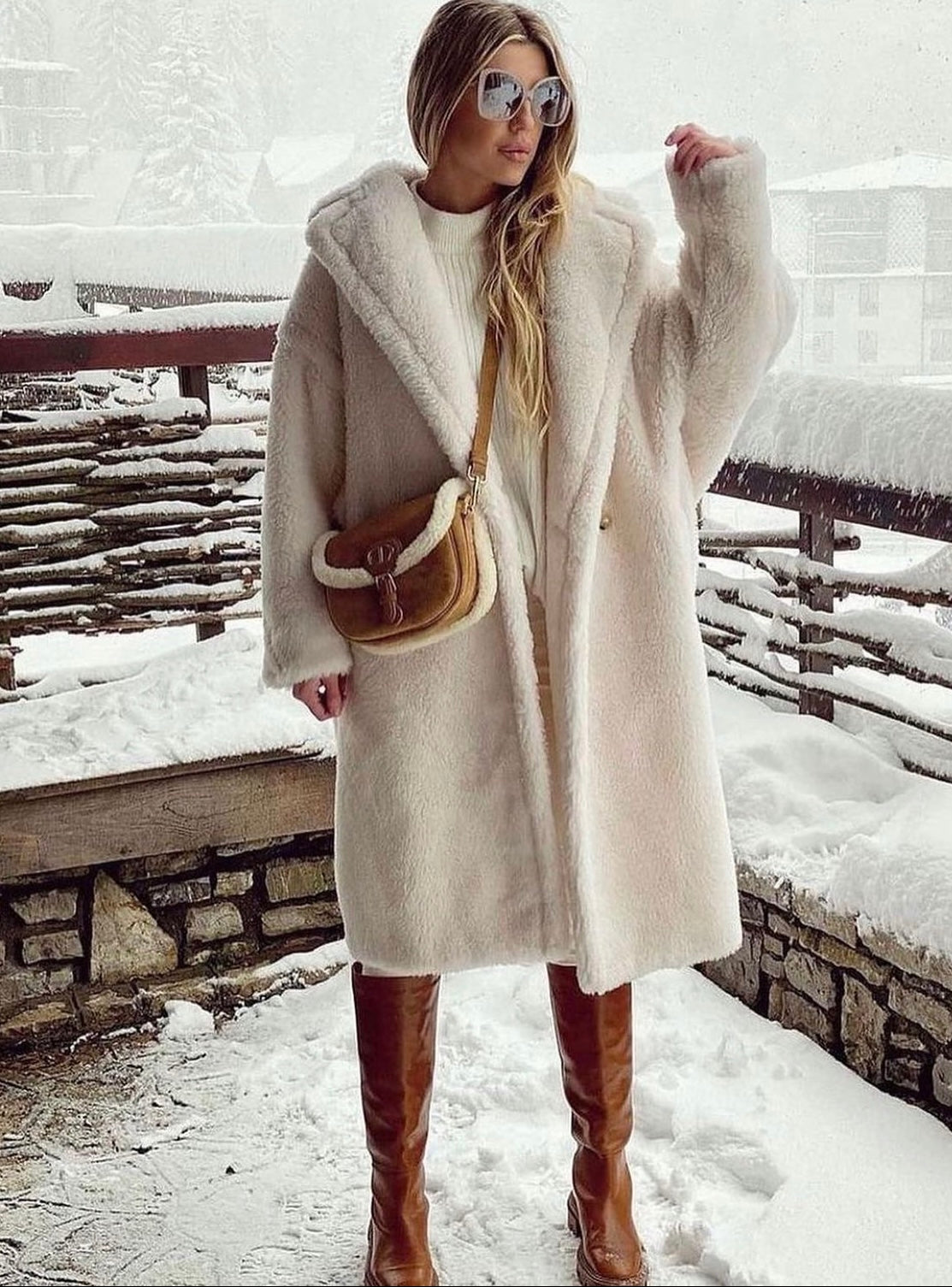 【MISTREASS】EcoFur Collarless Lady Coat MISTREASS】EcoFur Collarless Lady Coat