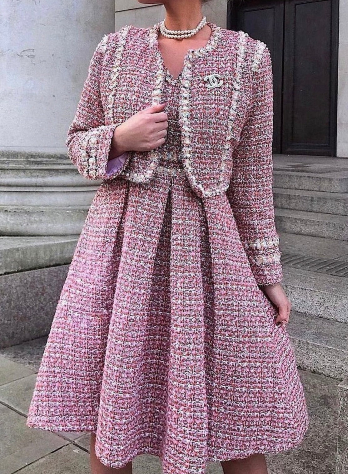 Roem[ロエム] Tweed Jacket Mini Dress Tweed Scene | Shop Premium Tweed Clothing - Blazers, Dresses