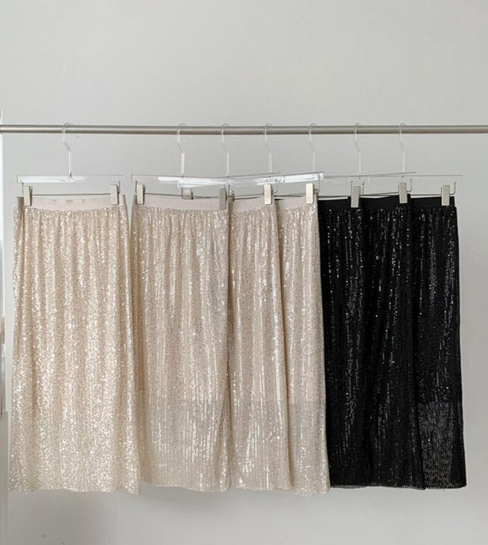 SEQUINED MIDI SKIRT