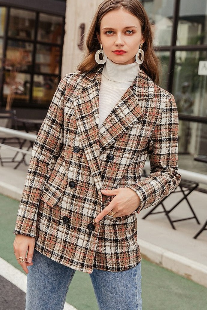 LOVELY PLAID BLAZER