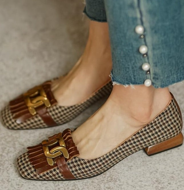 PETRA CHECK LOAFERS