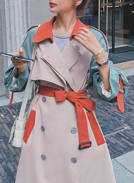 LANNA COLORBLOCK TRENCH COAT