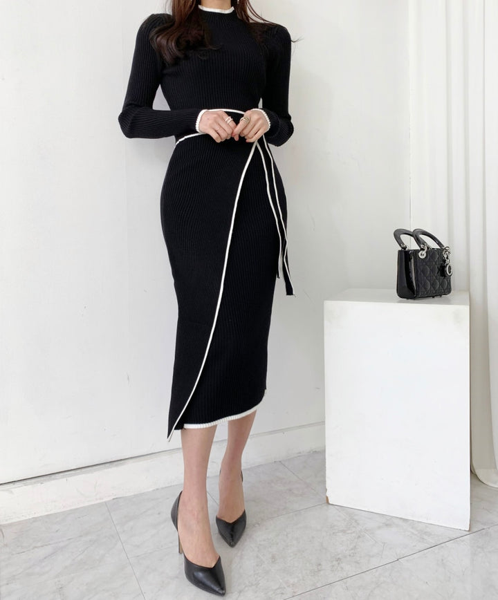 ERICA KNIT BELTED DRESS