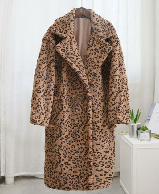 LEOPARD ECO FUR COAT