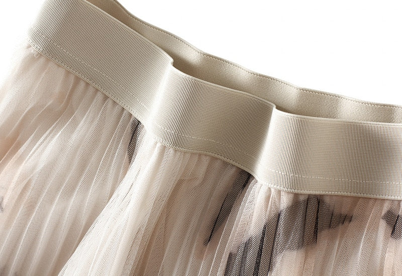 NANCY PLEATED CHIFFON SKIRT